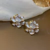 Silver Needle-White Pearl Flower Earing - Image 2